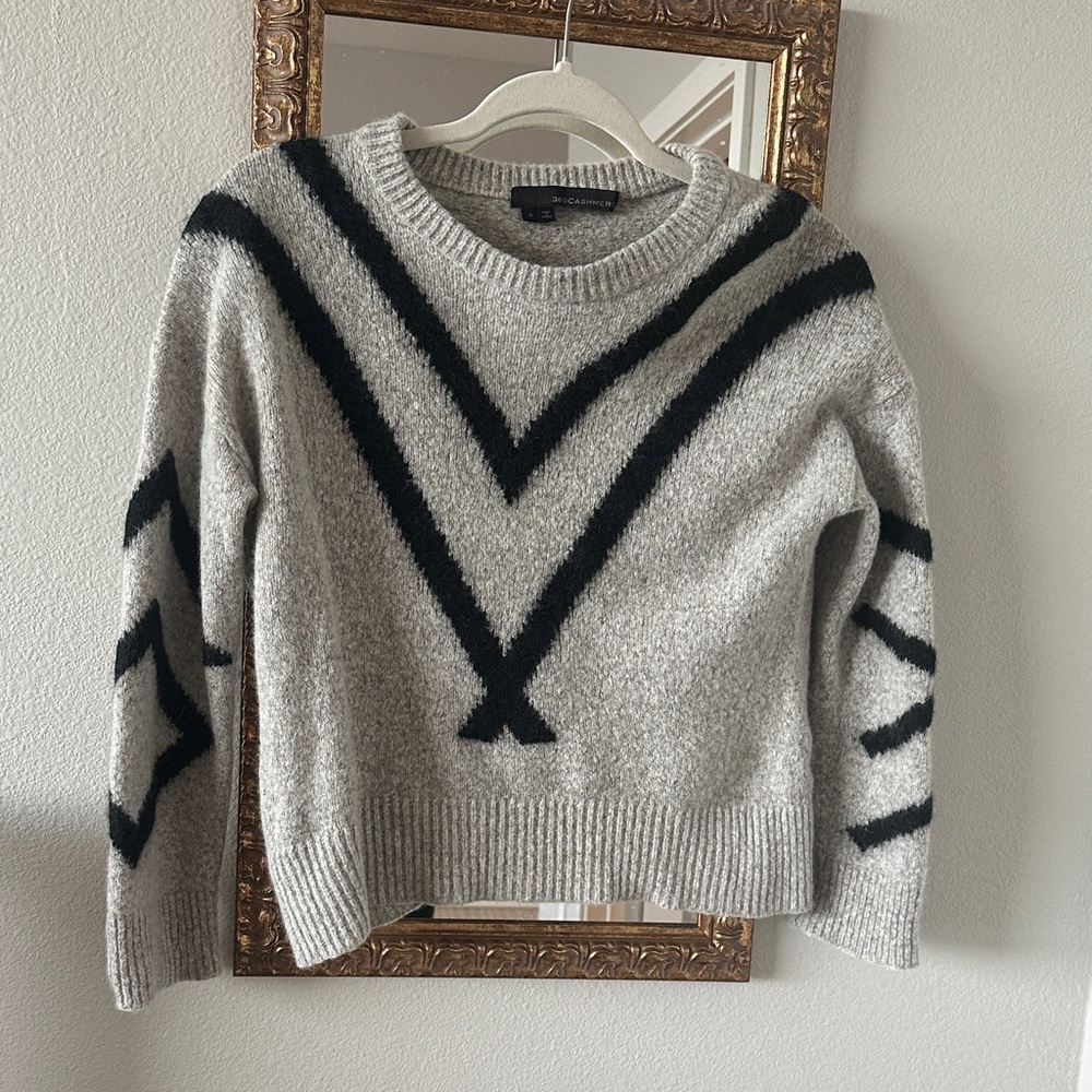 Gray and Black Patterned Sweater